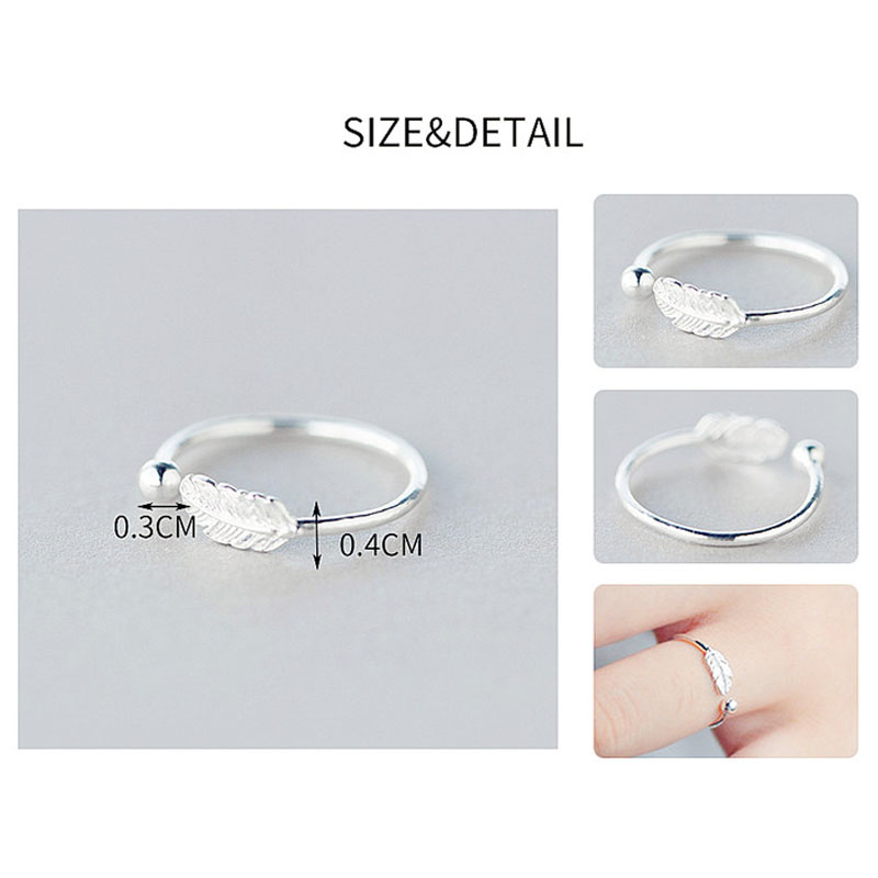 Nhẫn Hở Hình Chiếc Lá Thời Trang Hàn Quốc Có Thể Điều Chỉnh