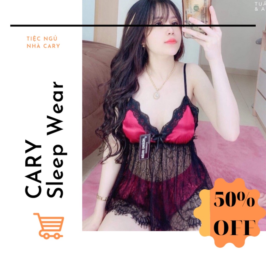 Đồ bộ ngủ hai dây mặc nhà lụa phi mút ngực phối ren CARY, đồ ngủ sexy 2 dây gợi cảm mềm mát mặc hè quyến rũ