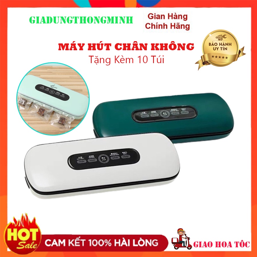 Máy Hút Chân Không Bảo Quản Thực Phẩm CÁT Á công suất 130W, lực hút 60KPA - TẶNG KÈM 10 TÚI HÚT