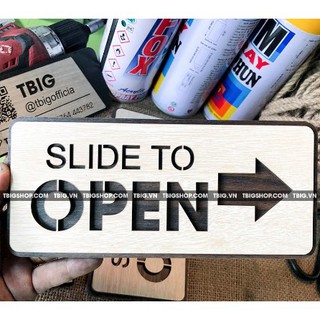 Bảng Slide to open gắn cửa
