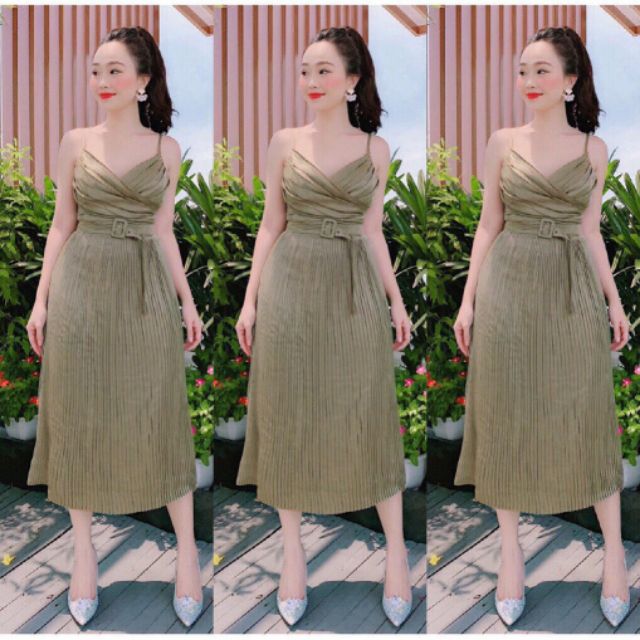 ❤️ĐẦM HAI DÂY DẬP LY KÈM NỊT