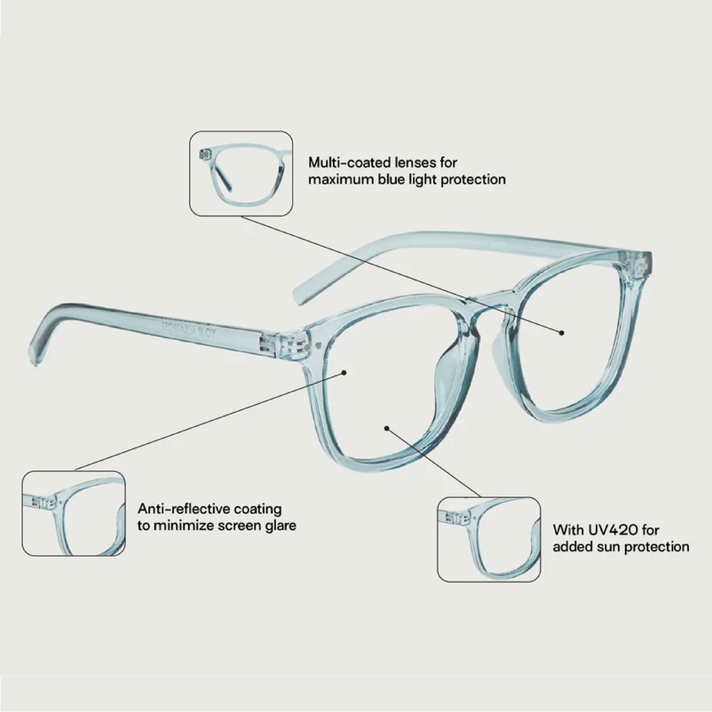 Kính Sunnies Studios Chống Ánh Sáng Xanh Gọng Vuông Yoji Albatross