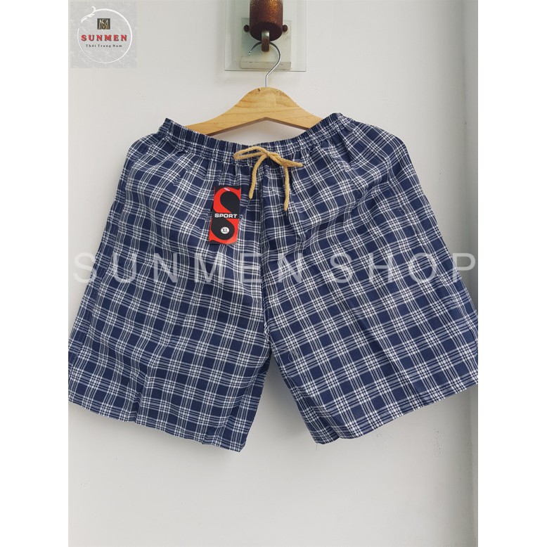 [HCM]Quần Đùi Nam Kaki Thô Ngắn Kẻ Sọc Caro Có Túi Bên SUNMEN QĐN001,phù hợp mặc ở nhà,tập thể thao,thoáng mát