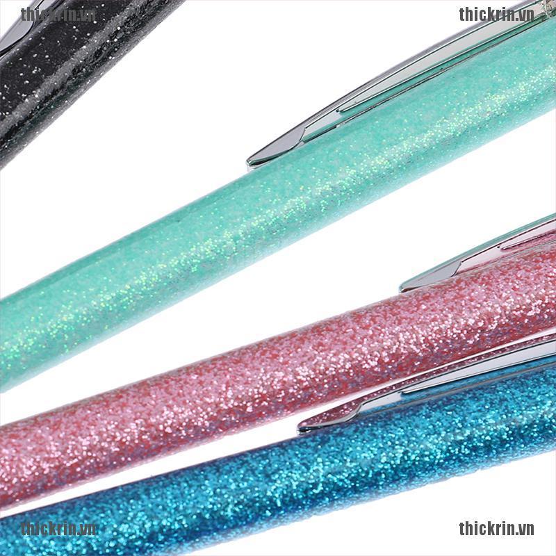 <Hot~new>1pcs Luxury Metal Ballpoint Pen Glitter Oil Flow Pens Office Stationery Gift