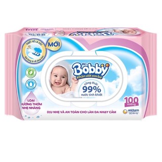 Khăn ướt bobby 100 tờ có mùi và không mùi