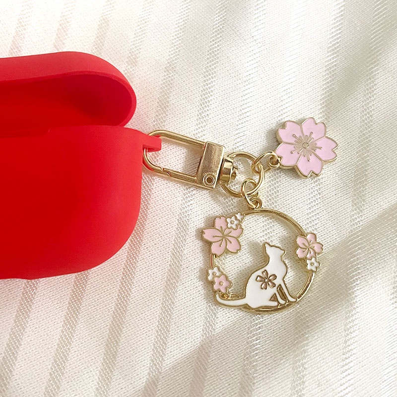 Móc Khóa Hình Vòng Hoa Anh Đào/ Thỏ Kiểu Nhật Bản Dễ Thương Sáng Tạo