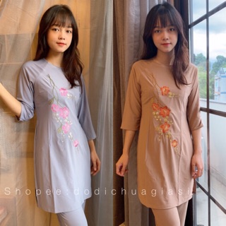 Đồ Lam Đi Chùa # CTân Thuyền Thêu Hoa SaLa # Quần Áo Nữ # Đồ Bộ Nữ