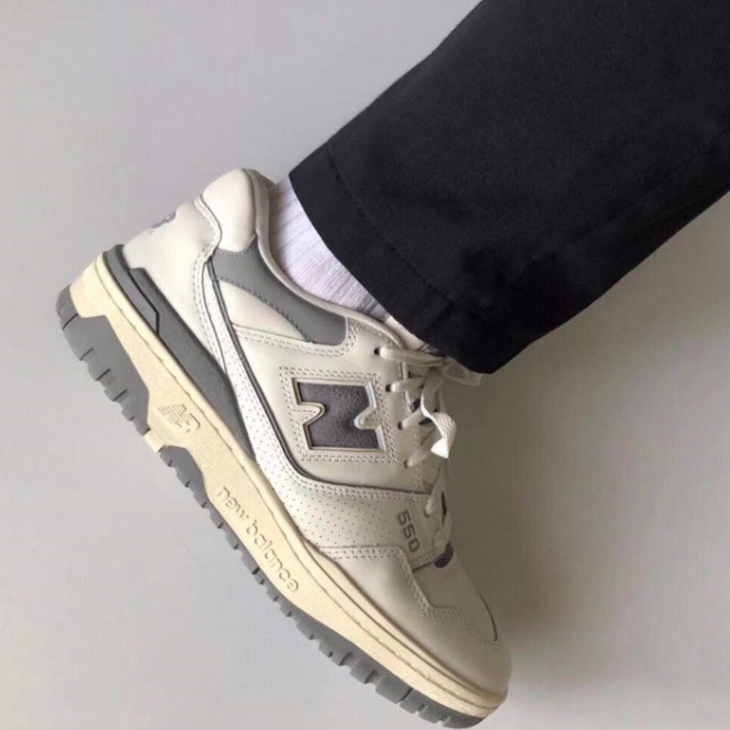 NB 550 Low Top Retro Basketball Shoe Unisex Grey White