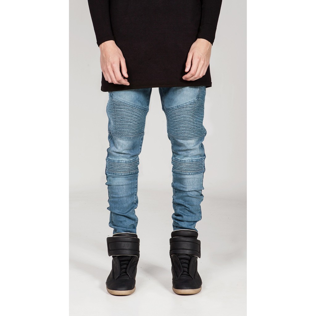 Quần Jean Nam Slim Fit Tight Stretch Biker