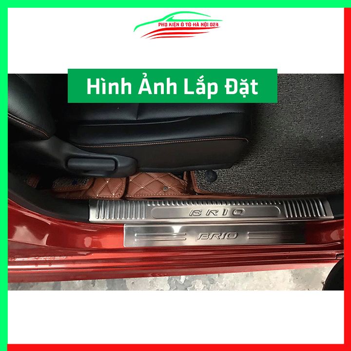 Bộ nẹp bước chân inox ô tô Honda Brio 2019-2023 chống trầy làm đẹp ô tô