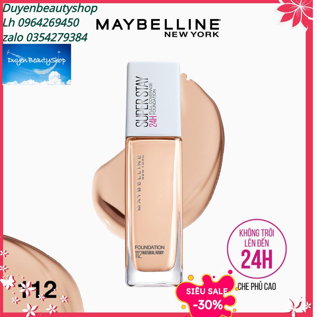 Kem Nền Che Phủ Hoàn Hảo, Bền Màu Lâu Trôi Maybelline Super Stay 24H Full Coverage Foundation 30ml