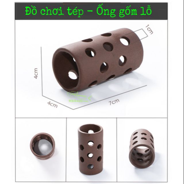 Đồ chơi cá tép - ống gốm lỗ