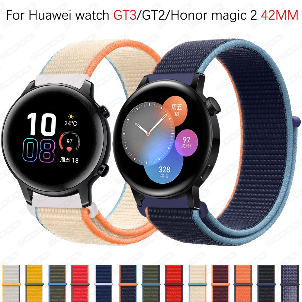 Dây đeo sợi nylon cho đồng hồ thông minh Huawei GT3 42MM / GT 2 42mm / Honor Watch Magic 2 42mm