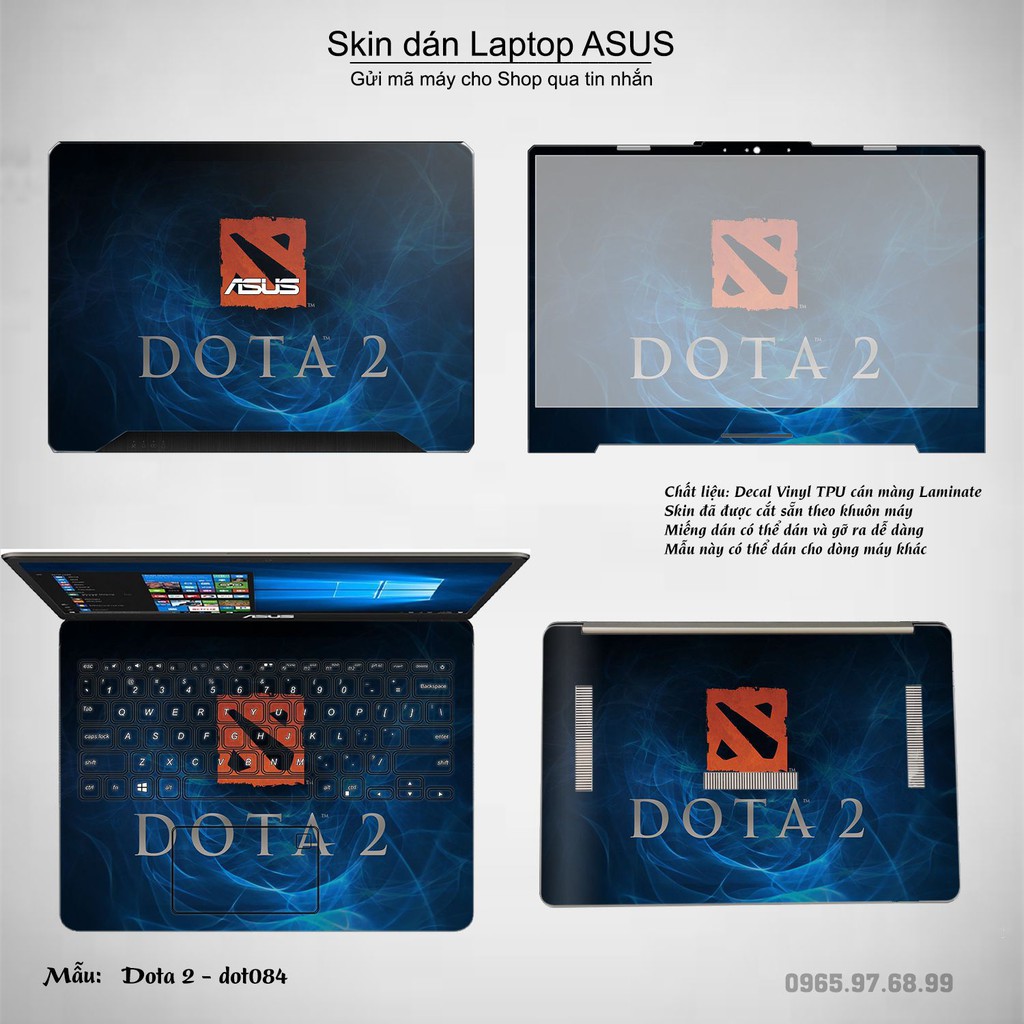 Skin dán Laptop Asus in hình Dota 2 nhiều mẫu 14 (inbox mã máy cho Shop)