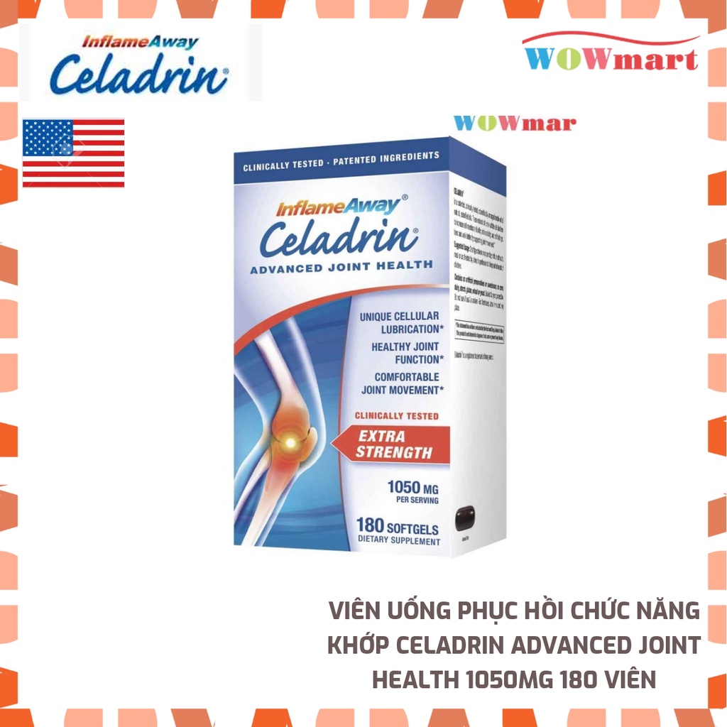 Viên uống phục hồi chức năng khớp Celadrin Advanced Joint Health 1050mg 180 viên
