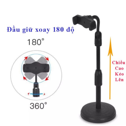 Giá kẹp đỡ điện thoại L8 quay LIVESTREAM TikTok xoay 360 độ tiện lợi