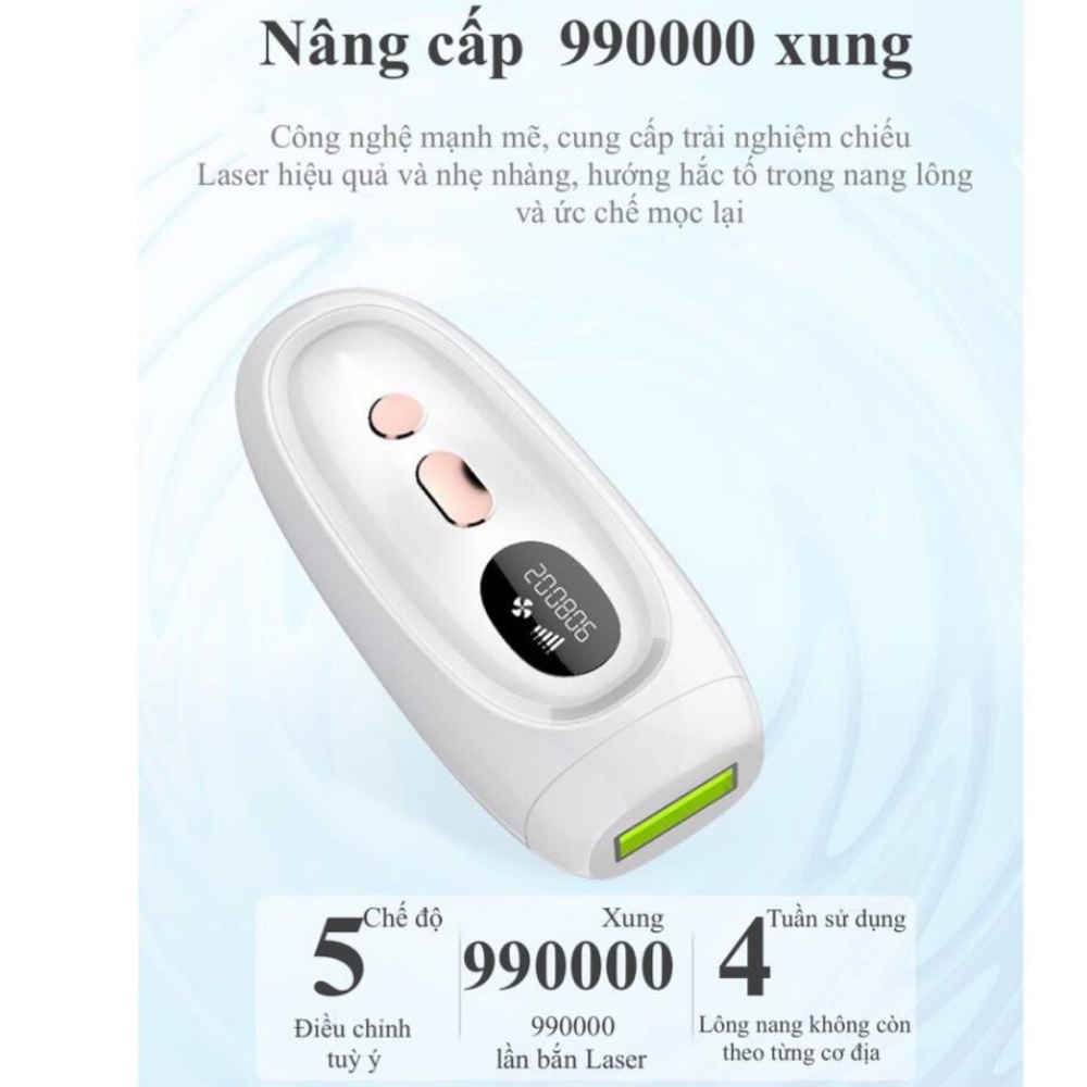 Máy triệt lông mini đa năng-Công nghệ laser LPL 990000 không gây đau-Triệt lông toàn thân-Bảo hành 12 tháng