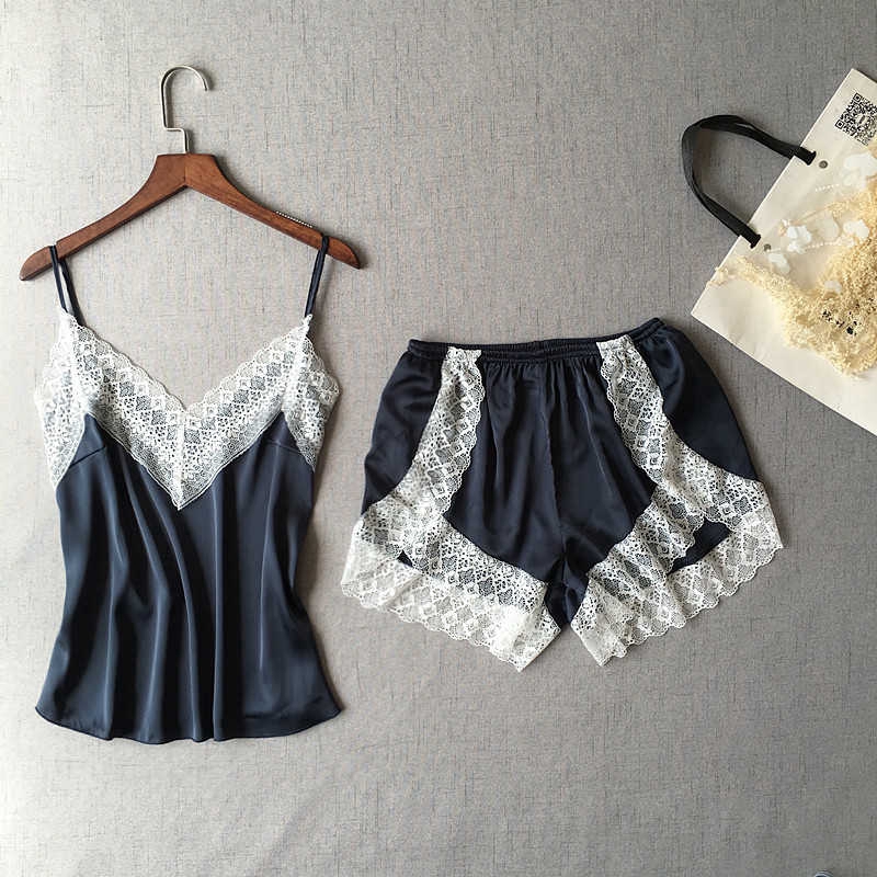 Set Đồ Ngủ Phối Ren Gợi Cảm Thoải Mái Thời Trang Cho Nữ