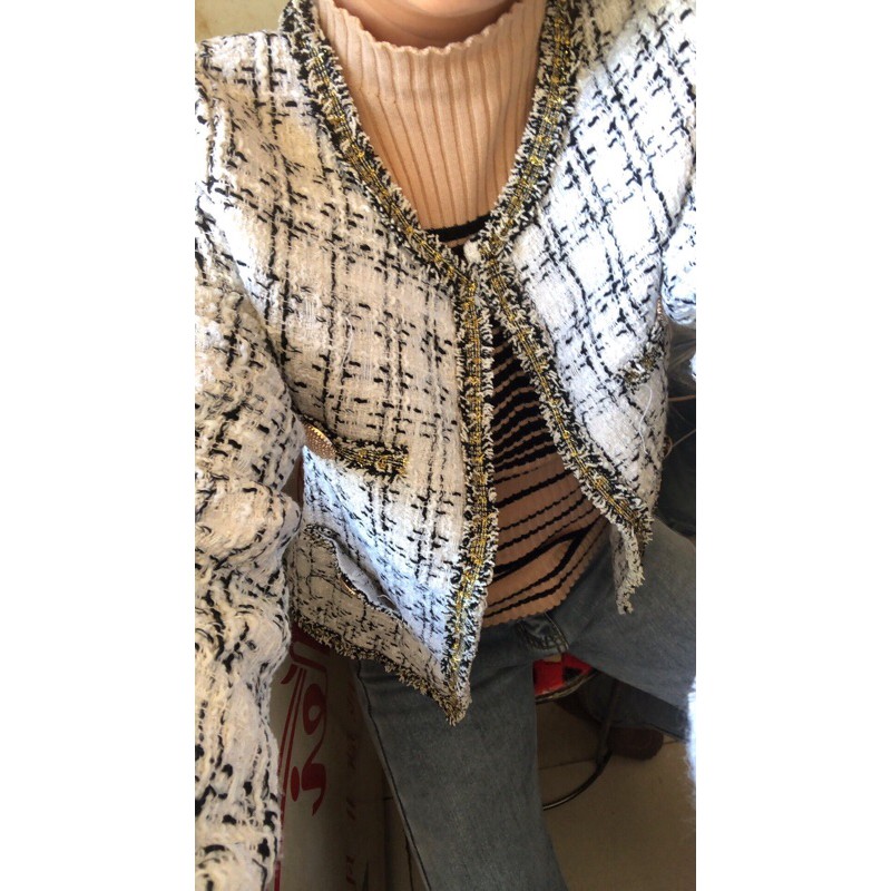 Áo khoác khoác dạ lông kim-thời trang thu đông quảng châu 2021