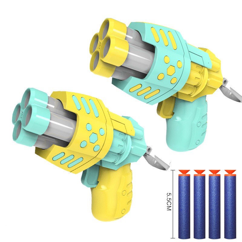 Đồ chơi phóng xốp dính mini 4 nòng cho trẻ em