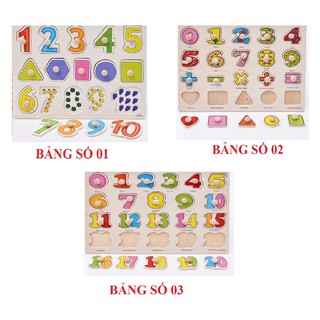 Combo 5 bộ Bảng Gỗ Ghép Hình Có Núm