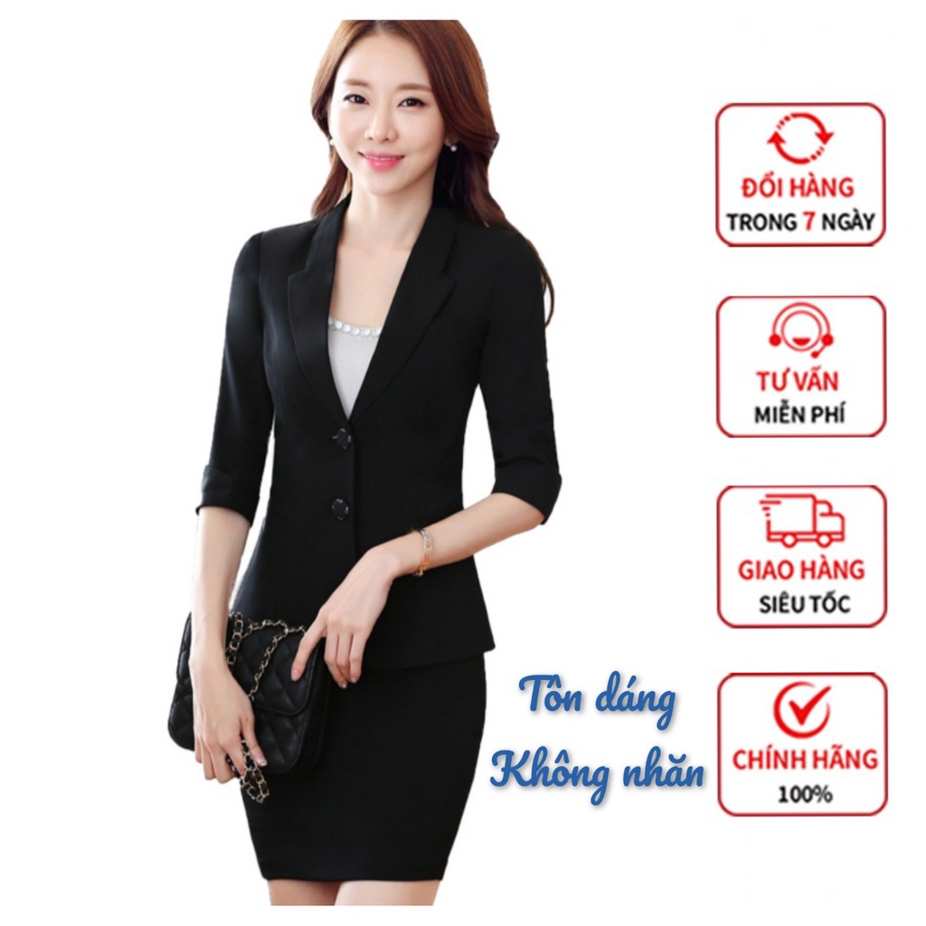 ✽Áo vest đen công sở nữ tay lỡ cao cấp Linh Chi TL16, form đẹp, chuẩn