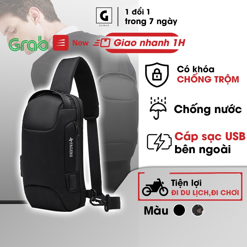 Túi đeo chéo nam mini đẹp, cao cấp, kiểu dáng thể thao, chống trộm, mẫu balo đeo chéo nam đi học, đi chơi tiện lợi