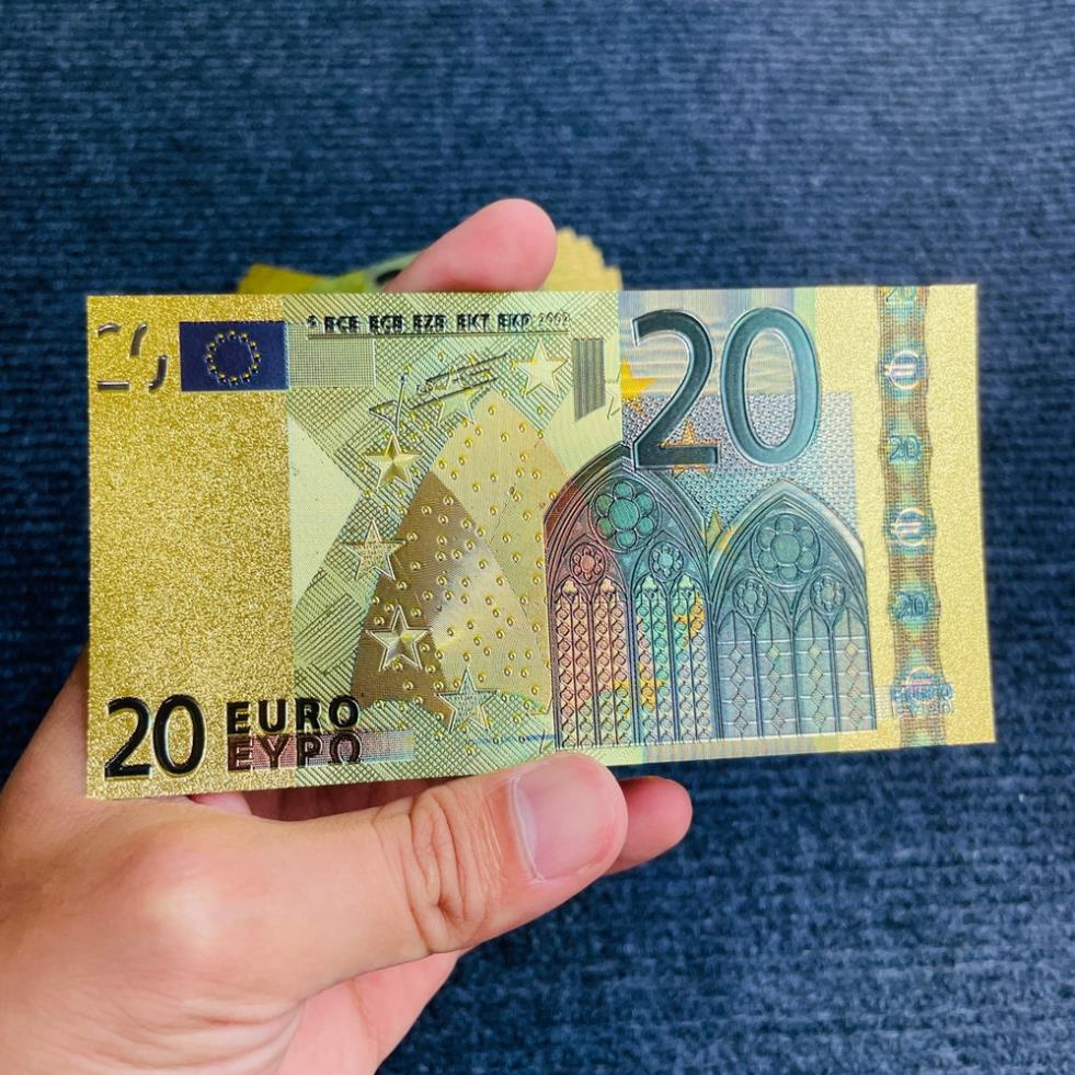 Tờ Tiền Kỉ Niệm 20 EURO Plastic Mạ Vàng Lì Xì Tết May Mắn