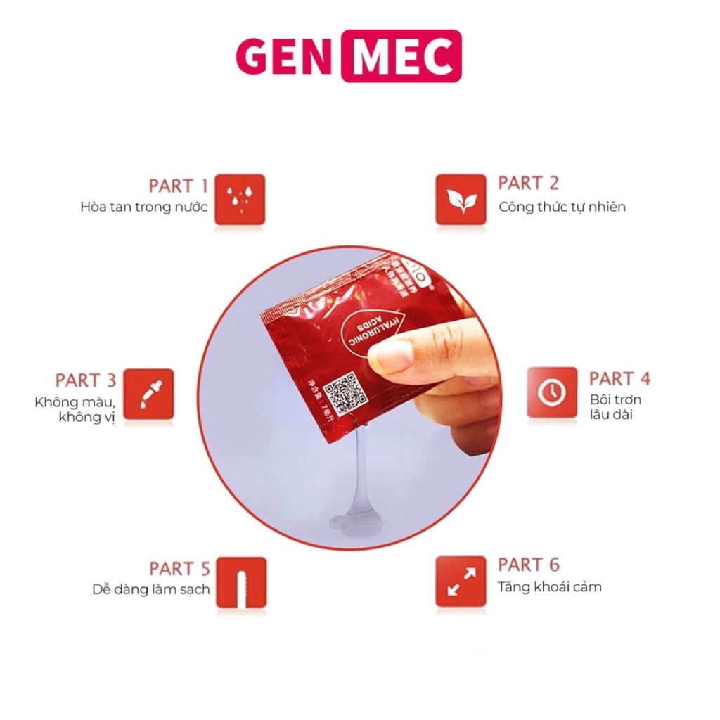 Gel Bôi Trơn Olo Gói Nhỏ 7ml Tiện Dụng - Bôi Trơn Gốc Nước - Siêu Trơn - An Toàn Cho Da Nhạy Cảm - Genmec