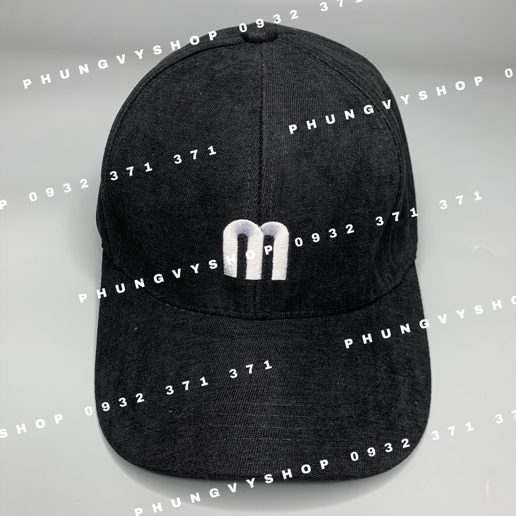 Mũ LƯỠI TRAI unisex cực hot nam nữ - THÊU Chữ M - nón kết basic