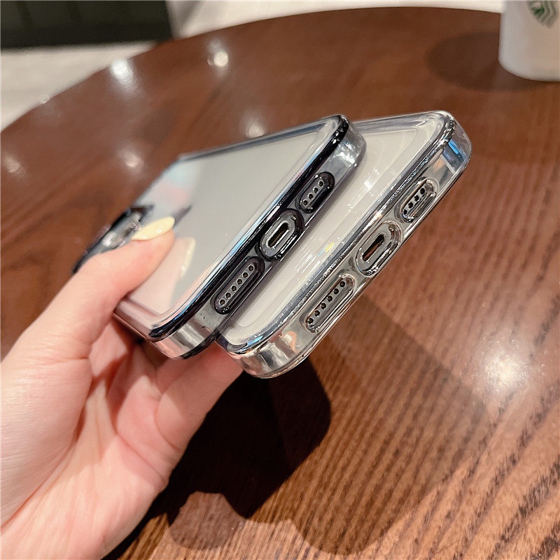 Ốp Điện Thoại Silicon Trong Suốt Chống Sốc Cho iPhone XR X XS 13 11 12 Pro Max SE 2022 7 8 Plus SE 2020