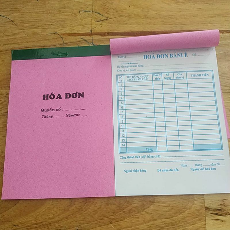 hóa đơn bán lẻ 2 liên 60 tờ