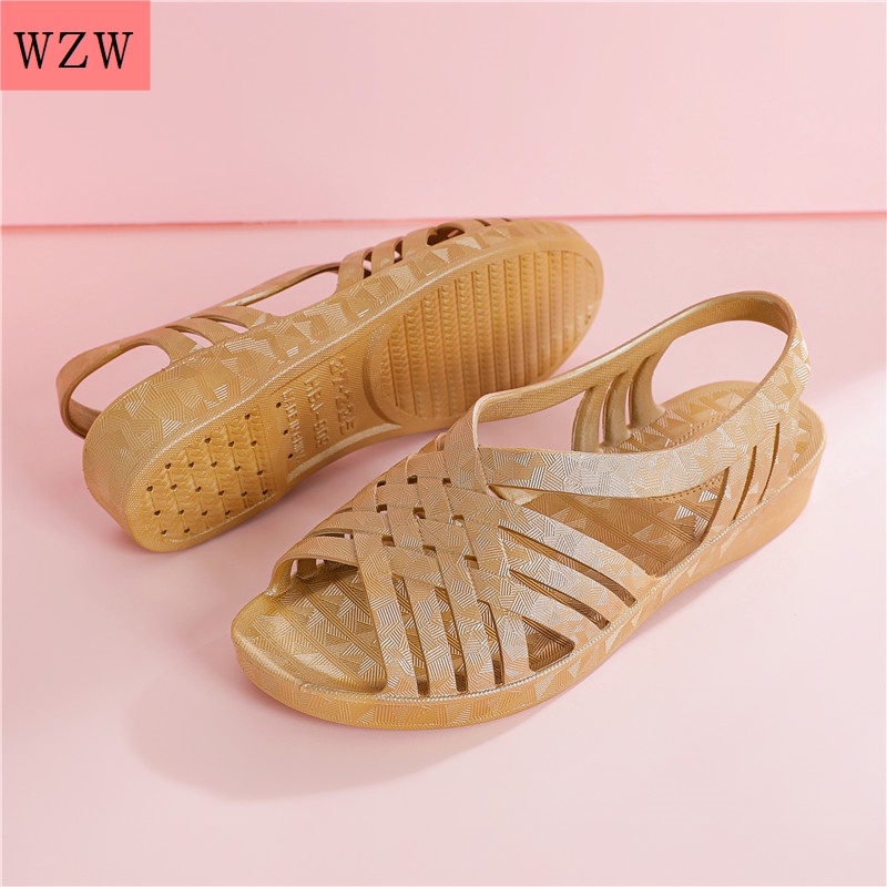 Giày Sandal Đế Bệt Chống Trượt Thời Trang Mùa Hè 2021 Dành Cho Nữ Mang Đi Biển