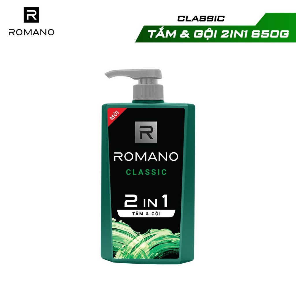 Tắm gội 2 trong 1 Romano hương nước hoa 650g