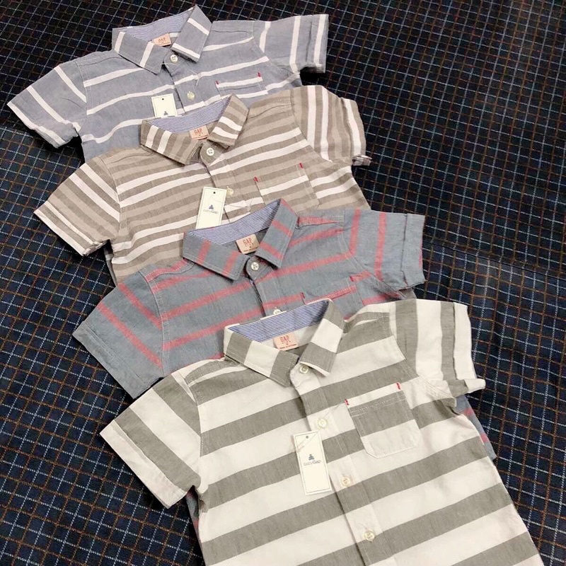 Áo sơ mi bé trai từ 2-6 tuổi,áo sơ mi trẻ em chất vải kate thái mềm mịn thoáng mát size từ 1-8