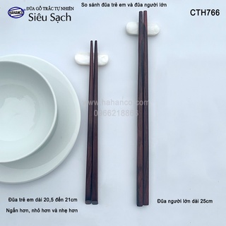 Đũa gỗ Trắc dành cho trẻ em 1 đôi tập gắp làm quen đôi đũa CTH766 HAHANCO