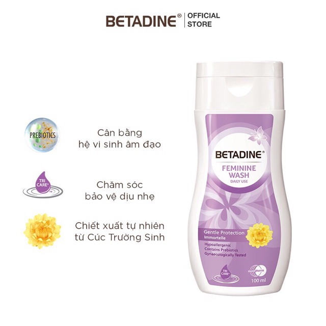 Dung dịch vệ sinh phụ nữ Betadine Gentle Protection - chai 100ml