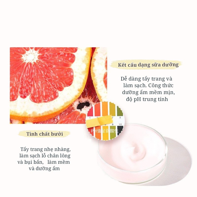 Sữa tẩy trang bưởi đào PINKY PINKY làm sạch dưỡng ẩm Grapefruit Cleaning Makeup Removing Lotion 5ml Pinkypinky PINK34 | BigBuy360 - bigbuy360.vn