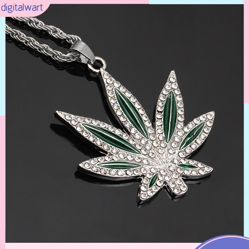 Vòng cổ hợp kim mặt hình chiếc lá đính đá thời trang sáng tạo cho nữ