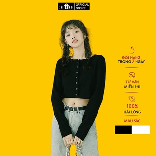 [Nhập mã LECHI3 giảm 10k cho đơn hàng từ 330k] Áo croptop nữ CHIANG tay dài YAN Ulzzang phối khuy cotton CR02