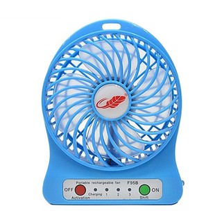 Combo 2 Quạt Mini 3 Tốc Độ Có Đèn Loại Tốt (Có Pin sạc và Cáp sạc)