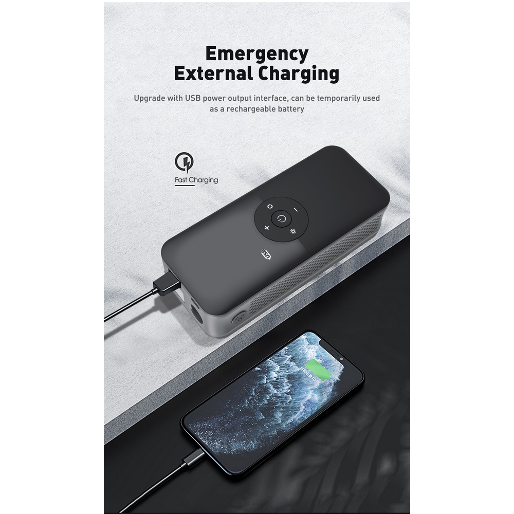 Bơm lốp Ô Tô Mini Sạc Pin Điện Tử Tự Ngắt Không Dây - Máy Bơm Hơi Đa Năng Kèm Sạc Tiện Dụng