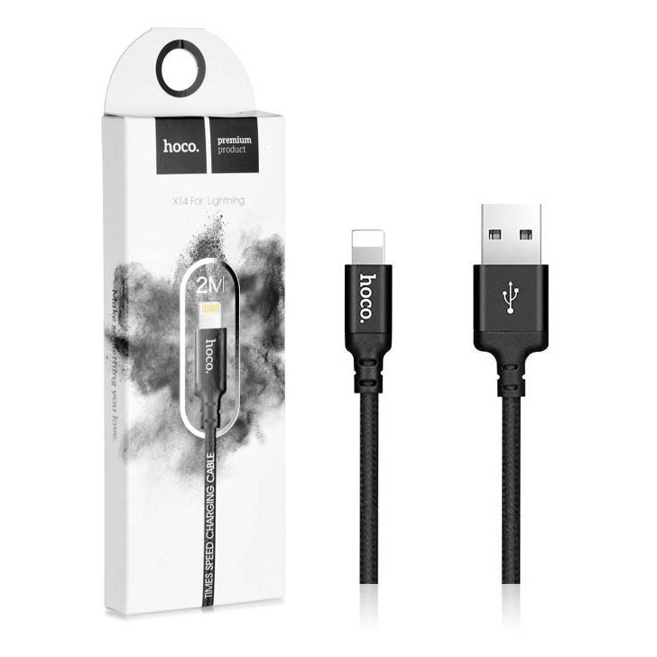 Cáp Sạc Lightning Hoco X14 - Cáp Sạc iPhone, iPad Dây Dù Siêu Bền - Dài 1M/2M [CHÍNH HÃNG]