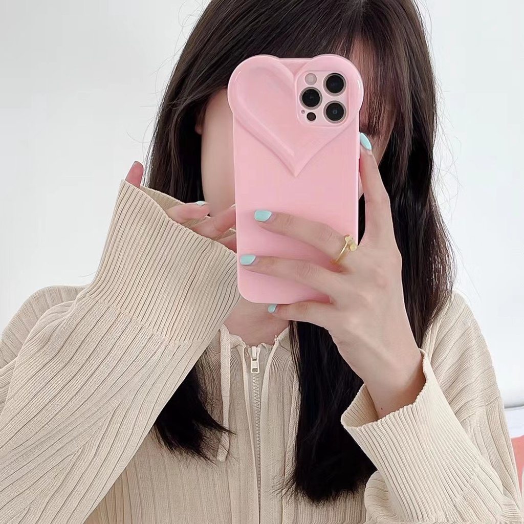 Ốp điện thoại TPU mềm hình trái tim thích hợp cho Iphone 12 pro max 11 pro max xs max xr x 7 8+