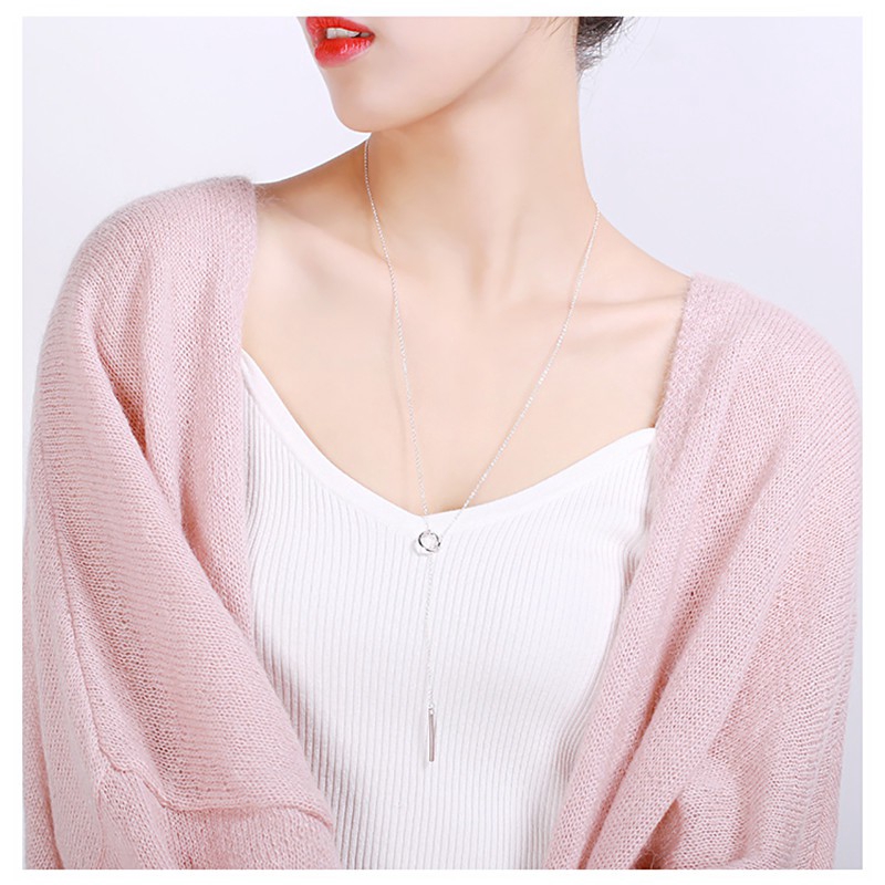 Mặt Dây Chuyền Vòng Cổ Dài Phần Thiết Kế đơn Giản Mẫu Nữ