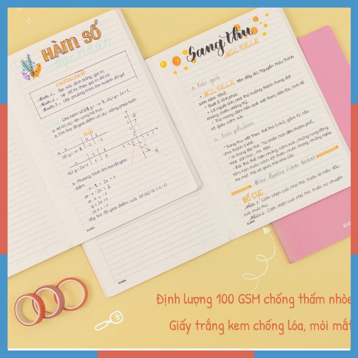 Vở may dán gáy kẻ ngang Lined 120trang, 200 trang A4 100/76; MS 847, 848