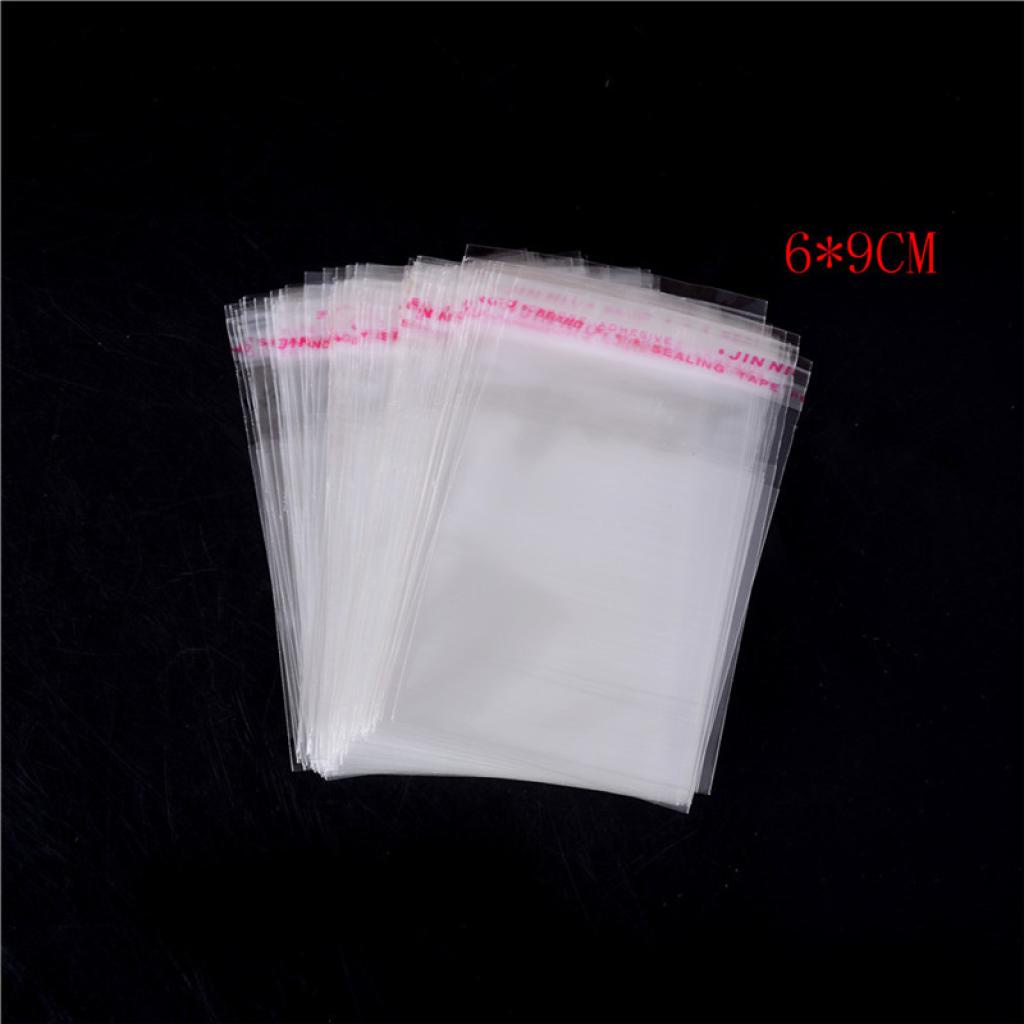 100 Túi nhựa OPP trong suốt tự dính dùng đóng gói trang sức tiện dụng