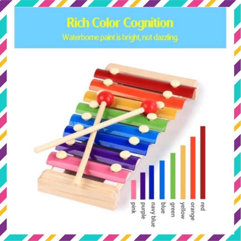 Đồ chơi giáo dục đàn gỗ 8 âm, đồ chơi gỗ cho bé