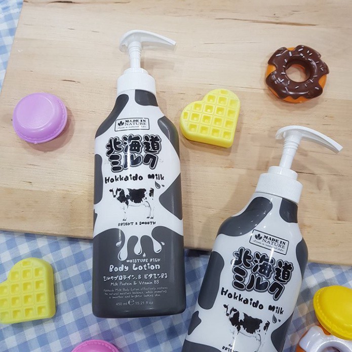 [Body lotion] Dưỡng thể dưỡng ẩm & mịn da Beauty Buffet Made in Nature Hokkaido Milk 450ml