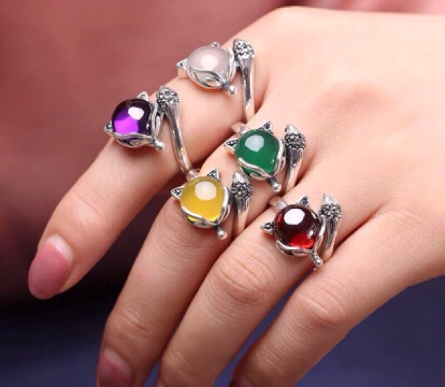 Nhẫn hồ ly mẫu bạc cá tính